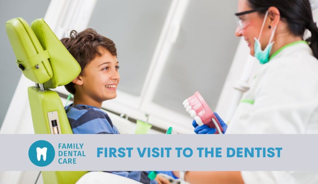 stock photo of child's first visit to the dentist